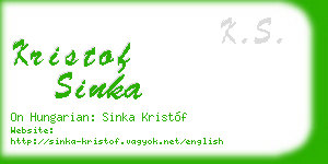 kristof sinka business card